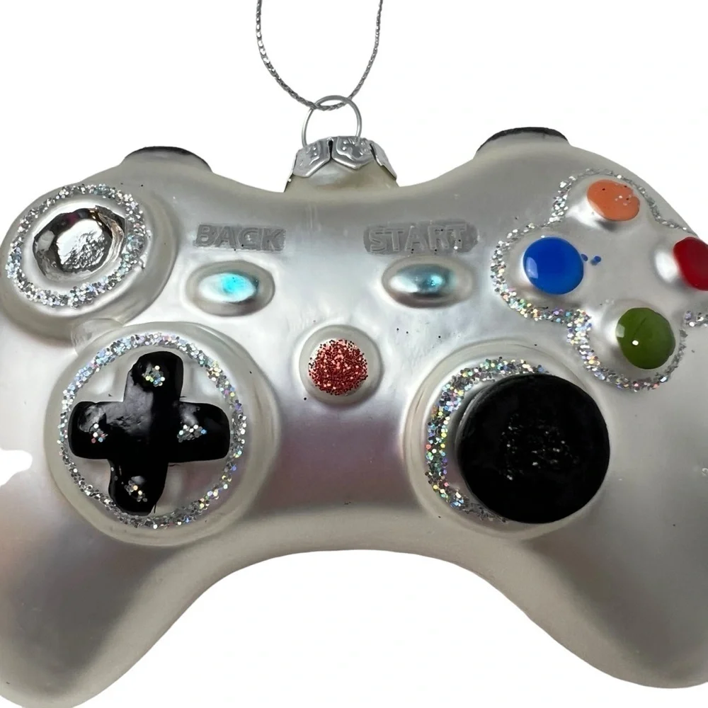 Retro Ornament Gamer Controller Video Game - Blown Glass Glitter Christmas Decor